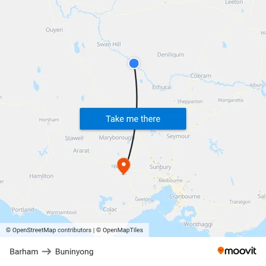 Barham to Buninyong map