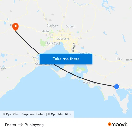 Foster to Buninyong map