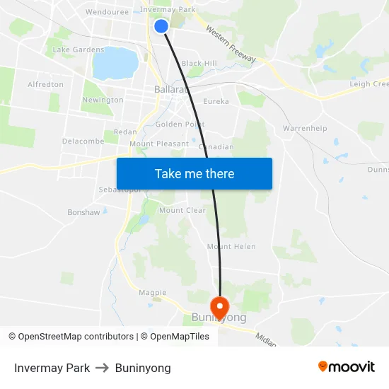 Invermay Park to Buninyong map