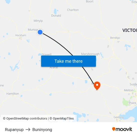 Rupanyup to Buninyong map