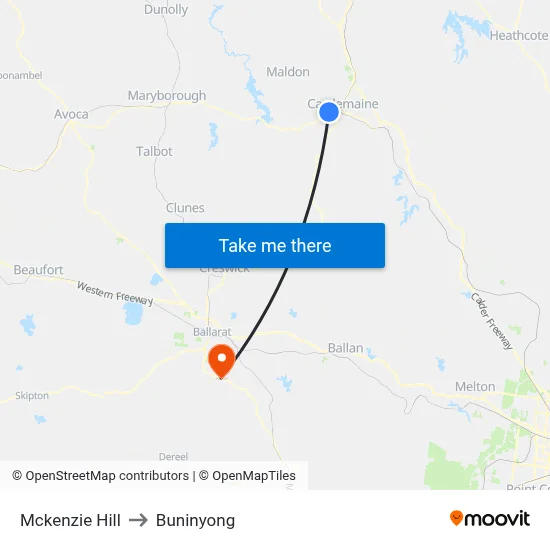 Mckenzie Hill to Buninyong map