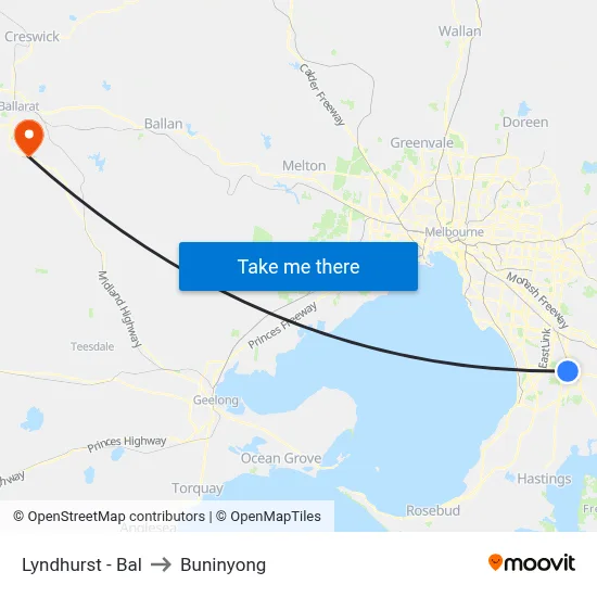 Lyndhurst - Bal to Buninyong map