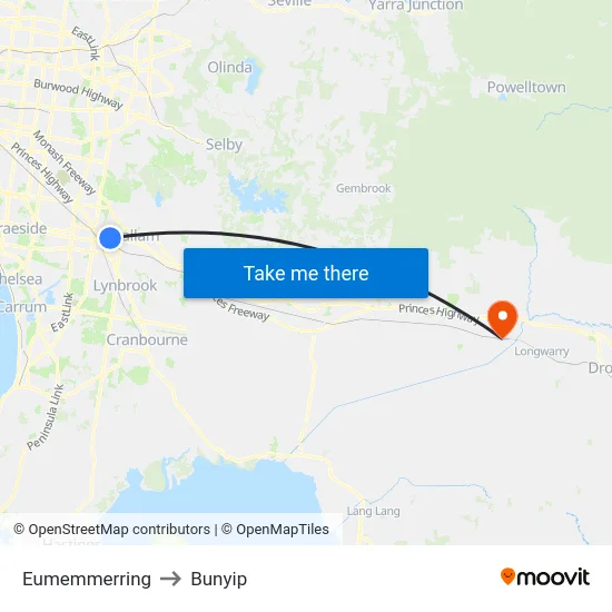 Eumemmerring to Bunyip map
