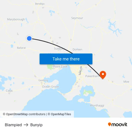 Blampied to Bunyip map