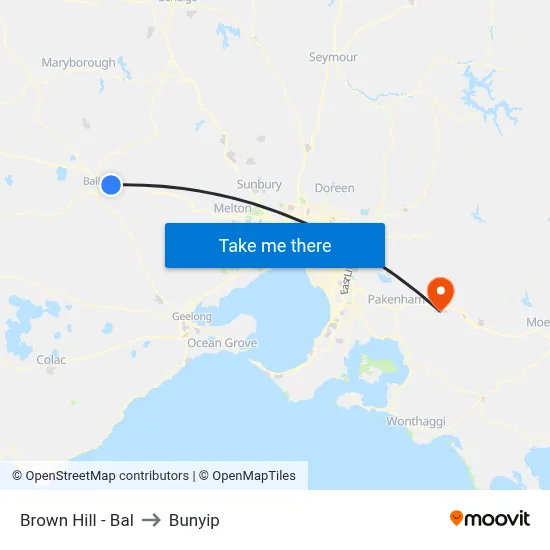 Brown Hill - Bal to Bunyip map