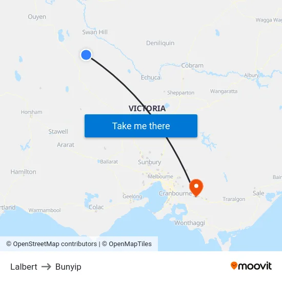 Lalbert to Bunyip map