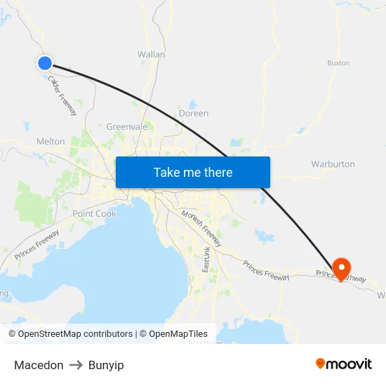 Macedon to Bunyip map