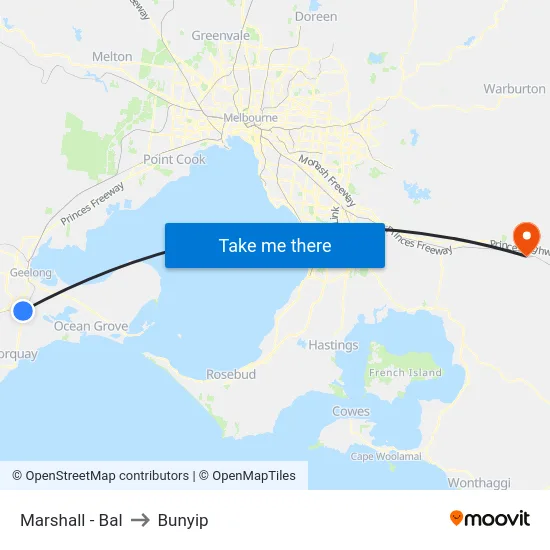 Marshall - Bal to Bunyip map