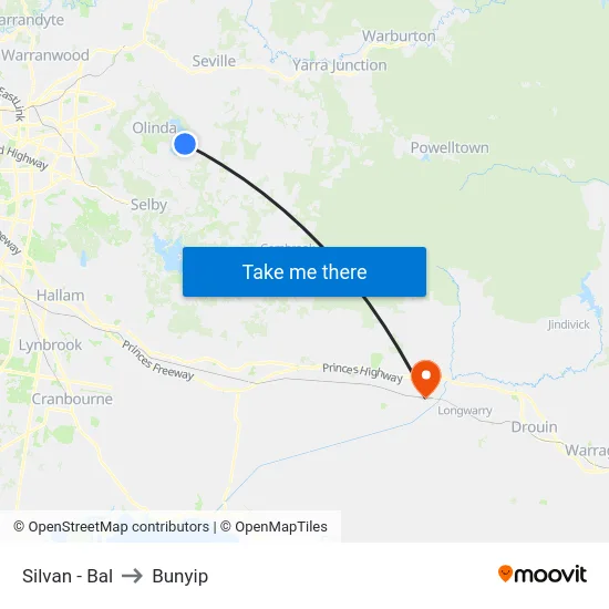 Silvan - Bal to Bunyip map