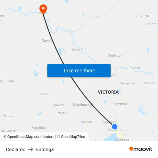 Coolaroo to Buronga map