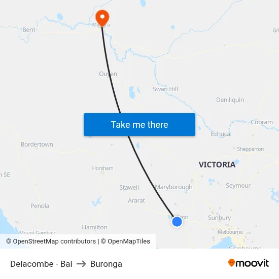 Delacombe - Bal to Buronga map