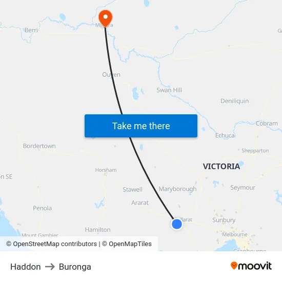 Haddon to Buronga map