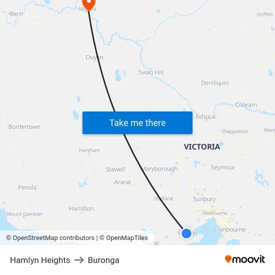 Hamlyn Heights to Buronga map