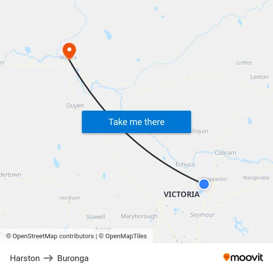 Harston to Buronga map