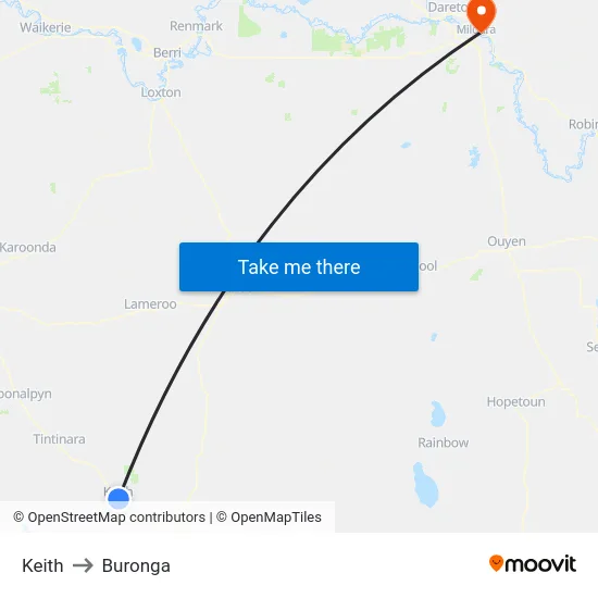 Keith to Buronga map