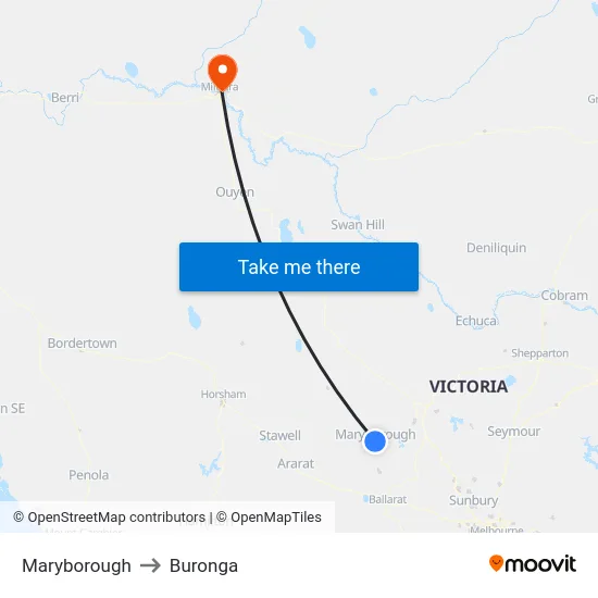 Maryborough to Buronga map