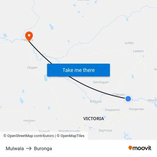 Mulwala to Buronga map