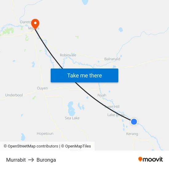 Murrabit to Buronga map