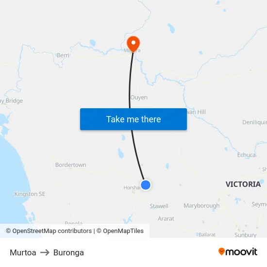 Murtoa to Buronga map