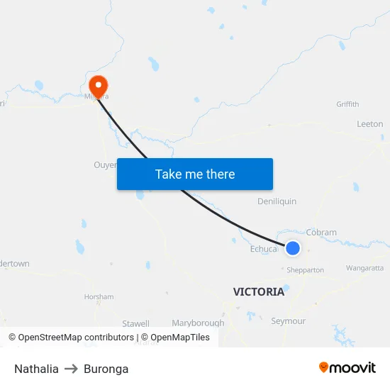 Nathalia to Buronga map