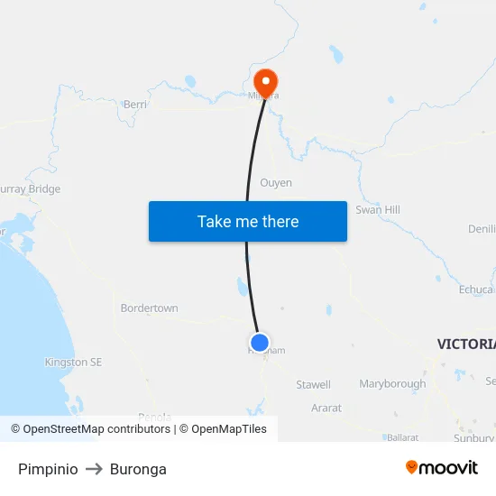 Pimpinio to Buronga map