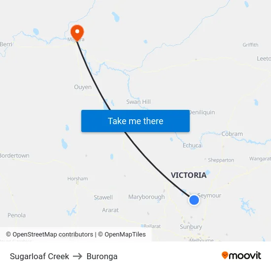 Sugarloaf Creek to Buronga map