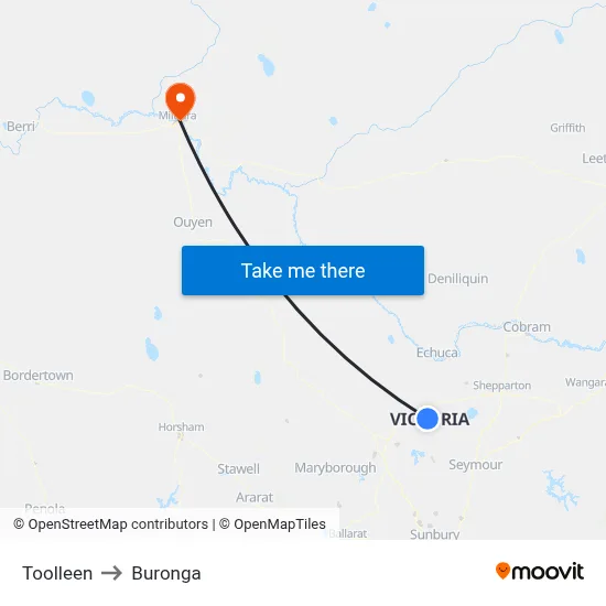 Toolleen to Buronga map
