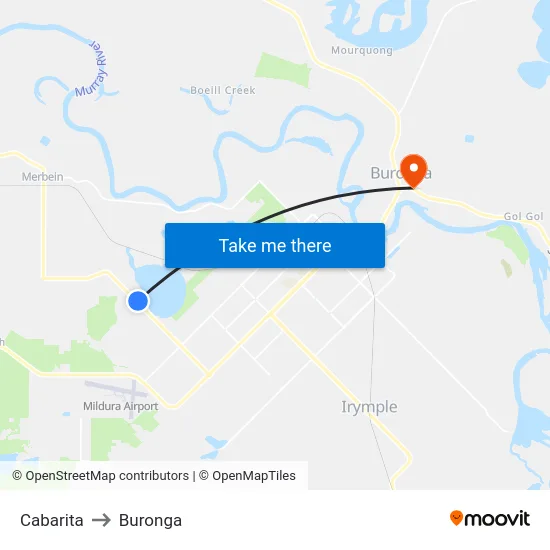 Cabarita to Buronga map