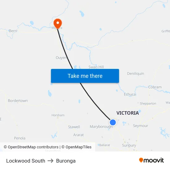 Lockwood South to Buronga map