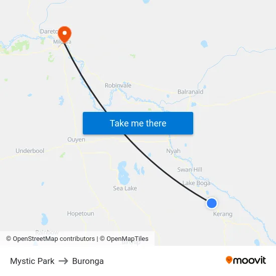Mystic Park to Buronga map