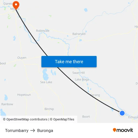 Torrumbarry to Buronga map