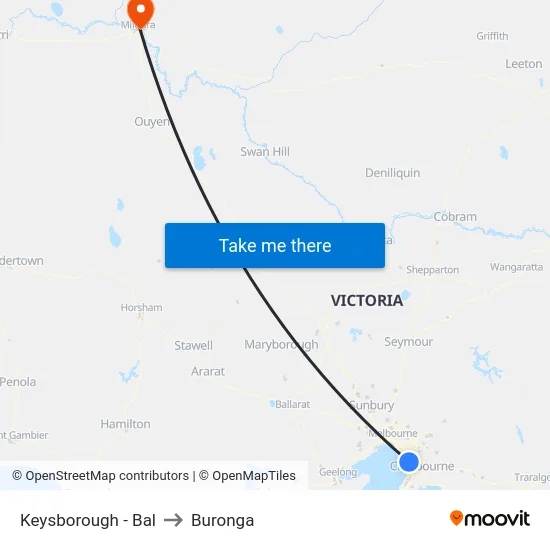 Keysborough - Bal to Buronga map