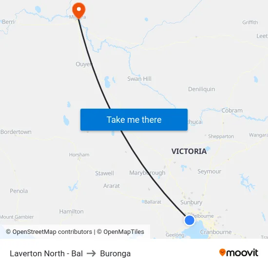 Laverton North - Bal to Buronga map