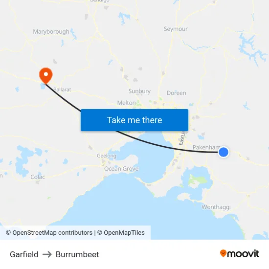 Garfield to Burrumbeet map