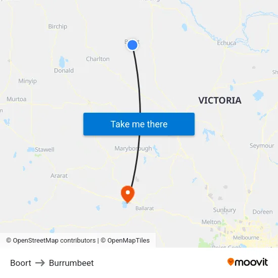 Boort to Burrumbeet map