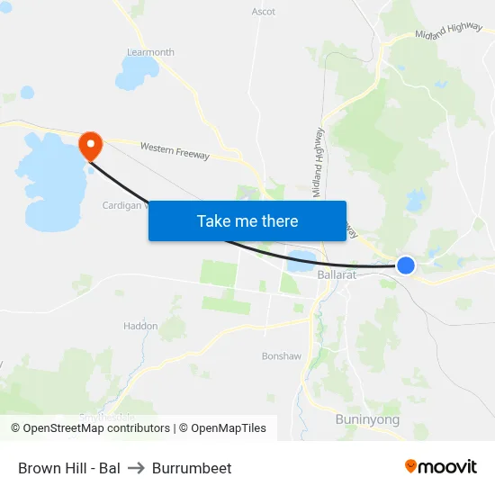 Brown Hill - Bal to Burrumbeet map