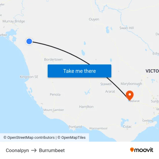 Coonalpyn to Burrumbeet map