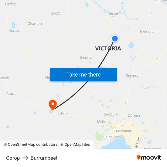 Corop to Burrumbeet map
