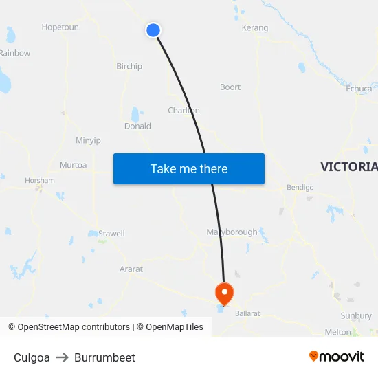 Culgoa to Burrumbeet map