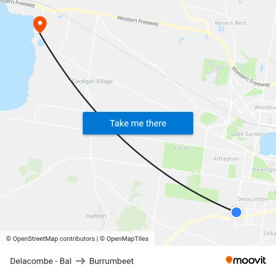 Delacombe - Bal to Burrumbeet map