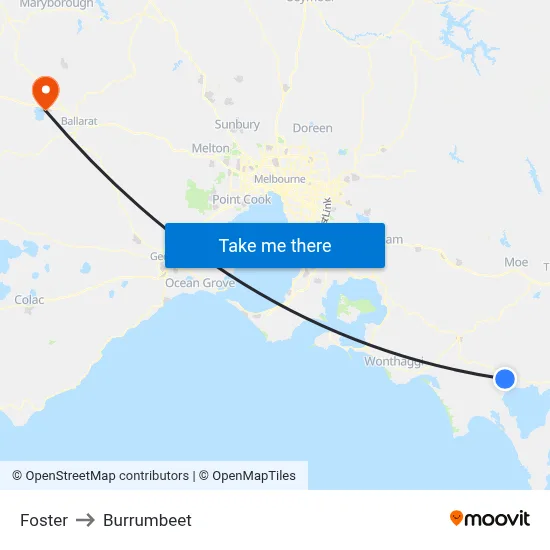 Foster to Burrumbeet map