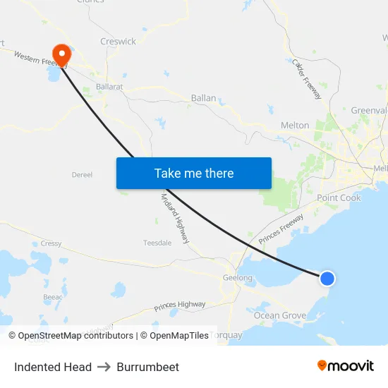 Indented Head to Burrumbeet map