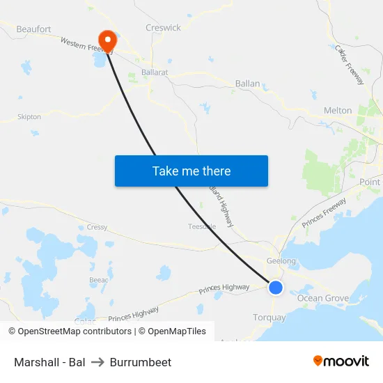 Marshall - Bal to Burrumbeet map