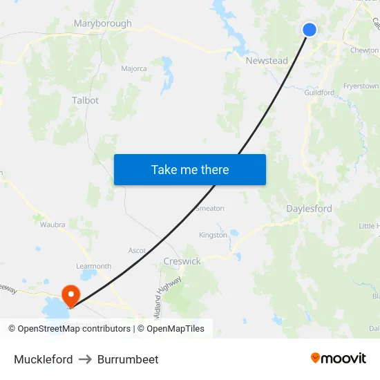 Muckleford to Burrumbeet map