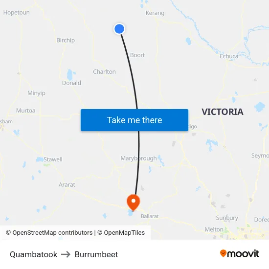 Quambatook to Burrumbeet map