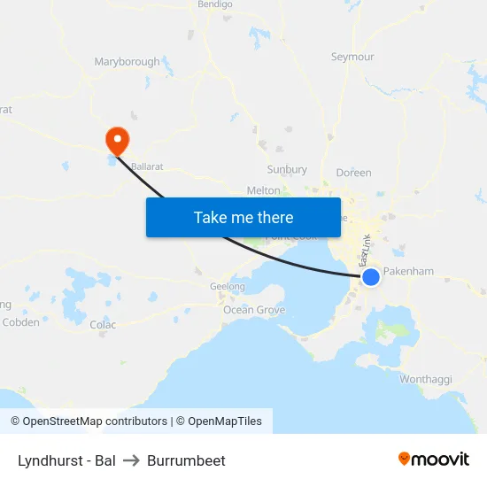 Lyndhurst - Bal to Burrumbeet map