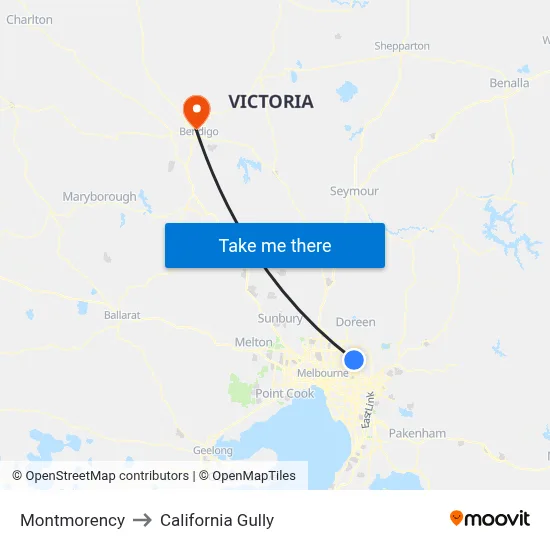 Montmorency to California Gully map