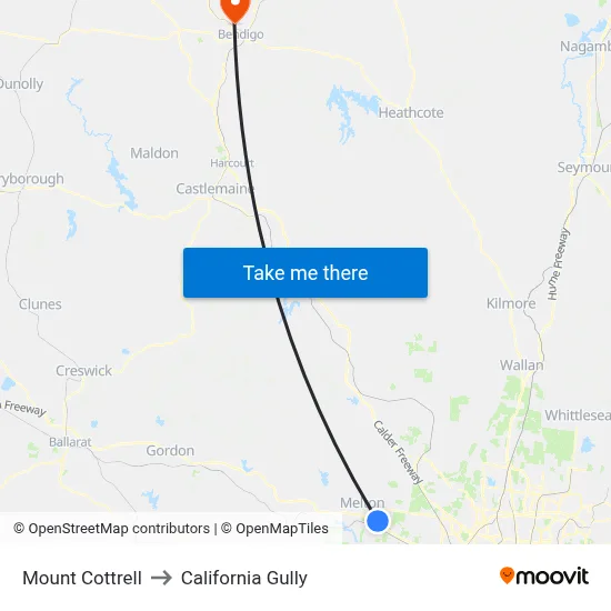 Mount Cottrell to California Gully map