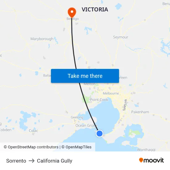 Sorrento to California Gully map