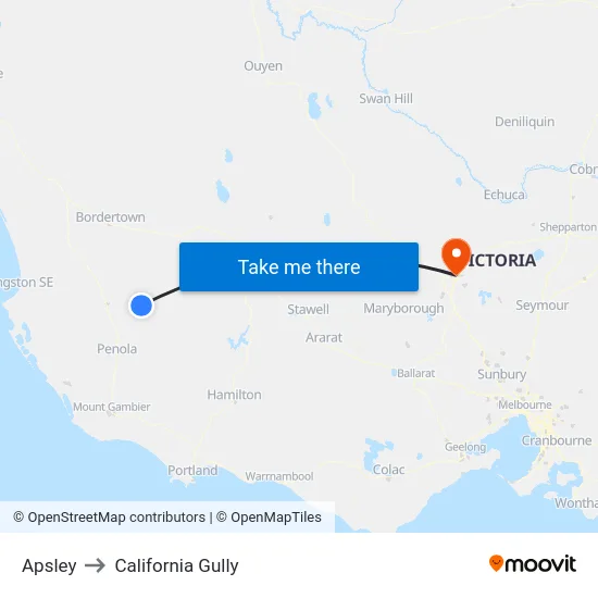 Apsley to California Gully map
